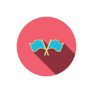 Crosswise waving flag icon Location pointer N4
