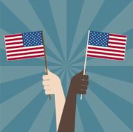 USA Flag with Hands