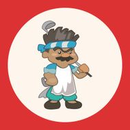 person character golfers theme elements
