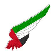 Wing with United Arab Emirates flag on white background Vector