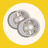 racing wheel theme elements vector eps