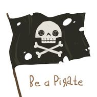 Be a pirate holiday cartoon greeting card