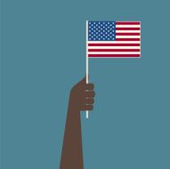 Usa Flag Black Hand