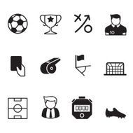 Vector black soccer icons set