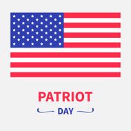 American flag Patriot Day background flat design Card Isolated