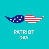 Mustaches with stars and stripes Patriot Day background flat design