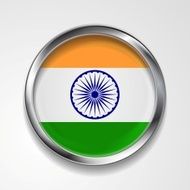 Republic of India metal button flag