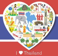 Thailand love Set thai vector icons and symbols