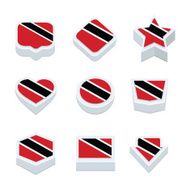 trinidad &amp; tobago flags icons and button set nine styles