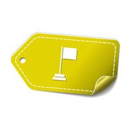 Flag Sign Yellow Vector Icon Design