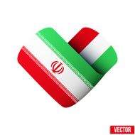 Flag icon in the form of heart I love Iran