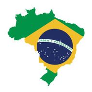brazil map on flag vector