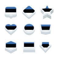 estonia flags icons and button set nine styles