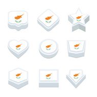 Cyprus flags icons and button set nine styles