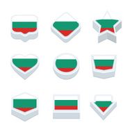 bulgaria flags icons and button set nine styles