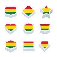 bolivia flags icons and button set nine styles
