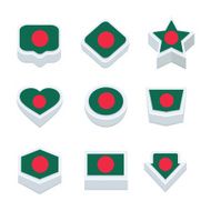 bangladesh flags icons and button set nine styles