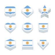 antigua and barbuda flags icons button set nine styles