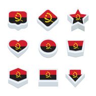 Angola flags icons and button set nine styles N2