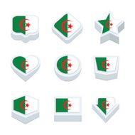 algeria flags icons and button set nine styles