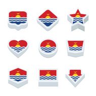 Kiribati flags icons and button set nine styles