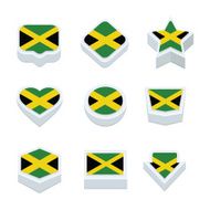 jamaica flags icons and button set nine styles