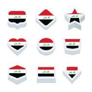 iraq flags icons and button set nine styles