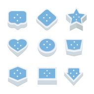 micronesia flags icons and button set nine styles