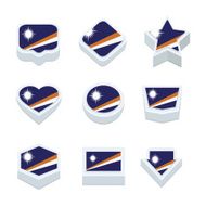 Marshall Islands flags icons and button set nine styles