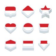 monaco flags icons and button set nine styles