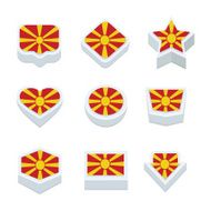 macedonia flags icons and button set nine styles