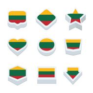 lithuania flags icons and button set nine styles