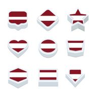 latvia flags icons and button set nine styles