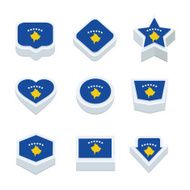 Kosovo flags icons and button set nine styles