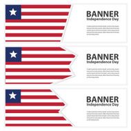 liberia Flag banners collection independence day