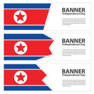 korea north Flag banners collection independence day