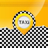 Taxi background with ripped paper