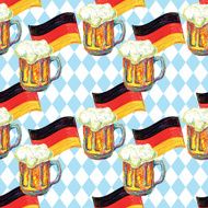 Germany seamless pattern Bavarian Oktoberfest beer
