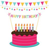 Vector birthday cake card