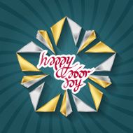 Happy Labor Day poster with gold star and hand-lettering Vector