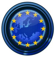 European Union flag button vector illustration N5