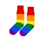 Socks with LGBT flag Rainbow colored socks gay Vector illustra