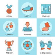 Soccer Thin Lines Color Web Icon Set N2