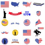 Independence day badge and label