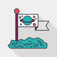 Space moon surface flat icon with long shadow eps10