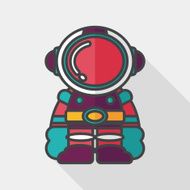 Space Astronaut flat icon with long shadow eps10 N37
