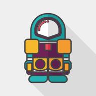 Space Astronaut flat icon with long shadow eps10 N38