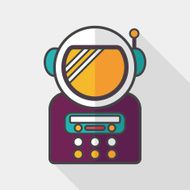 Space Astronaut flat icon with long shadow eps10 N40