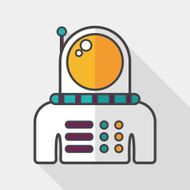 Space Astronaut flat icon with long shadow eps10 N41