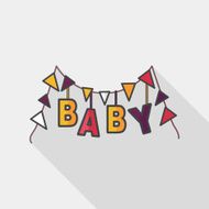 BABY party flat icon with long shadow eps 10 N5